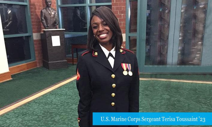 SALUTE TO SERVICE: VETERAN TERISA TOUSSAINT ’23 CONSTRUCTS CAREER IN SECURITY